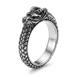 Dragon Crest Stainless Steel Statement Ring for Men