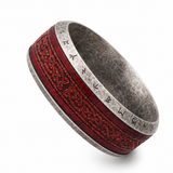 Nordic Crimson Rune Band