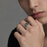 Dragon Crest Stainless Steel Statement Ring for Men