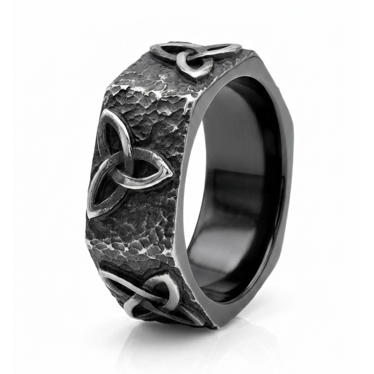 Hammered Sterling Silver Celtic Trinity Ring