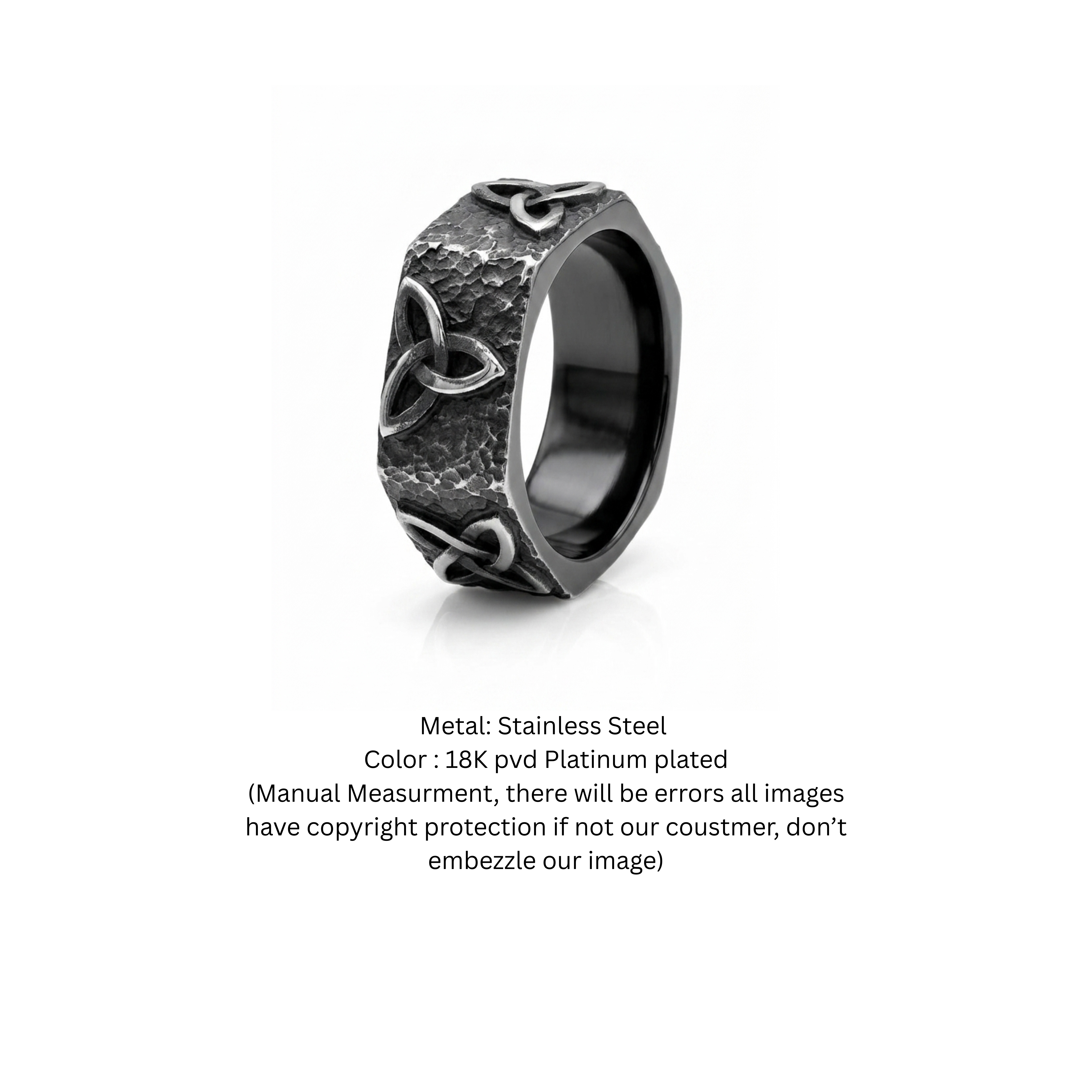 Hammered Sterling Silver Celtic Trinity Ring