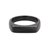 Minimalist Black Brushed Signet Ring