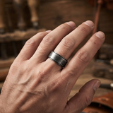 Men's Vintage Norse Valknut Symbol  Ring in Antique Silver Finish
