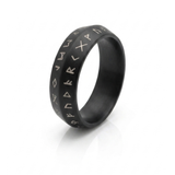 Norse Mystery: Black Matte Runic Band