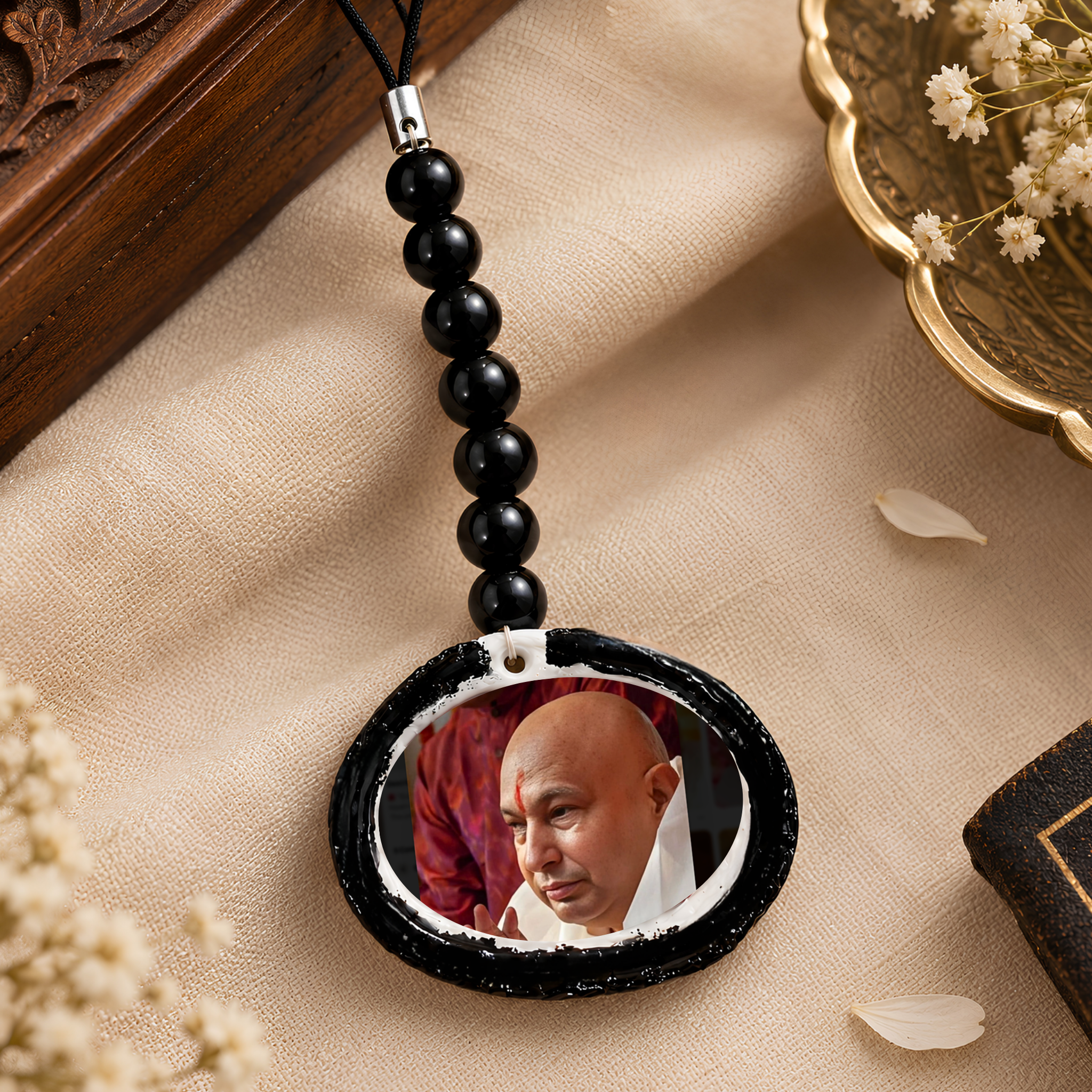 Guruji Swaroop Multipurpose Black Beaded Chain – Bag Charm & Keychain