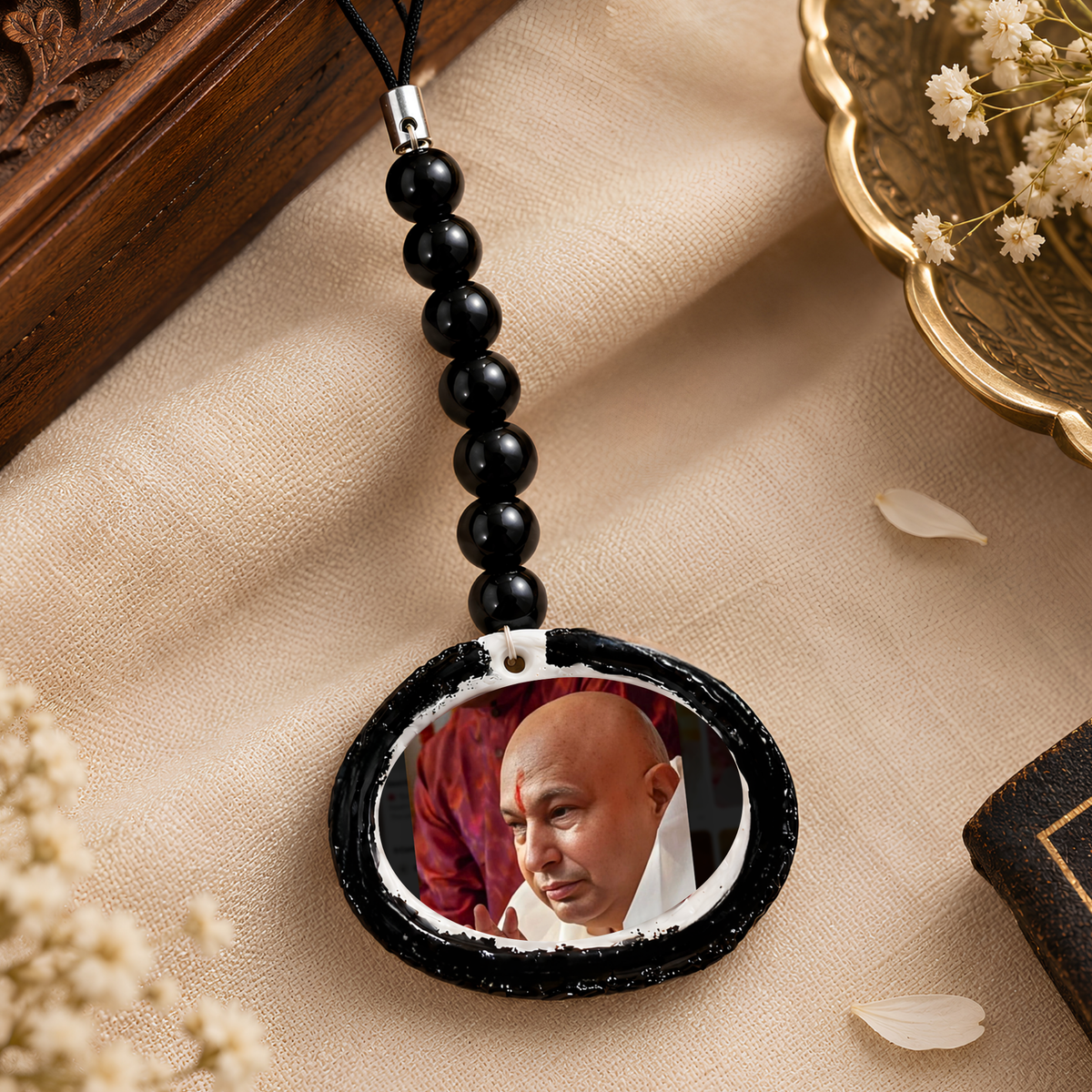 Guruji Swaroop Multipurpose Black Beaded Chain – Bag Charm & Keychain