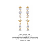 Celestial Elegance: 18K Gold Plated Cubic Zirconia Starburst Drop Earrings