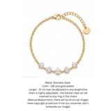 Gold Plated Station Bracelet with Brilliant Round-Cut Crystals