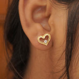 heart zircon studs image 3