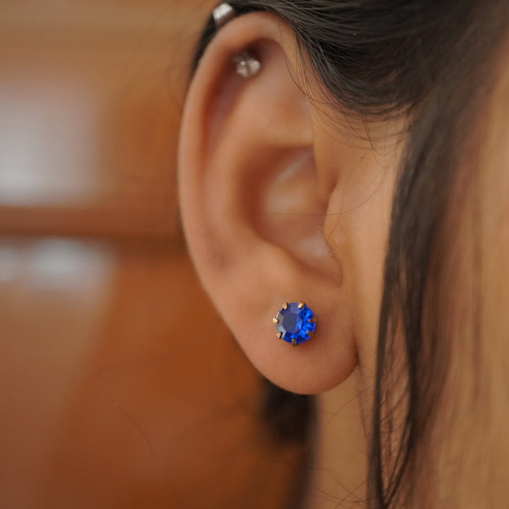 royal blue zircon studs D1115 image 3