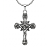 Antique Silver Ornate Crucifix Pendant