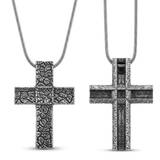 Reversible Hammered Artisan Cross Pendant