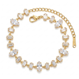 Celestial Marquise & Baguette Gold-Plated Tennis Bracelet