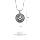 Handcrafted Norse Runic Bear Paw Medallion Necklace