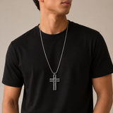Reversible Hammered Artisan Cross Pendant