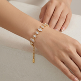 Celestial Marquise & Baguette Gold-Plated Tennis Bracelet