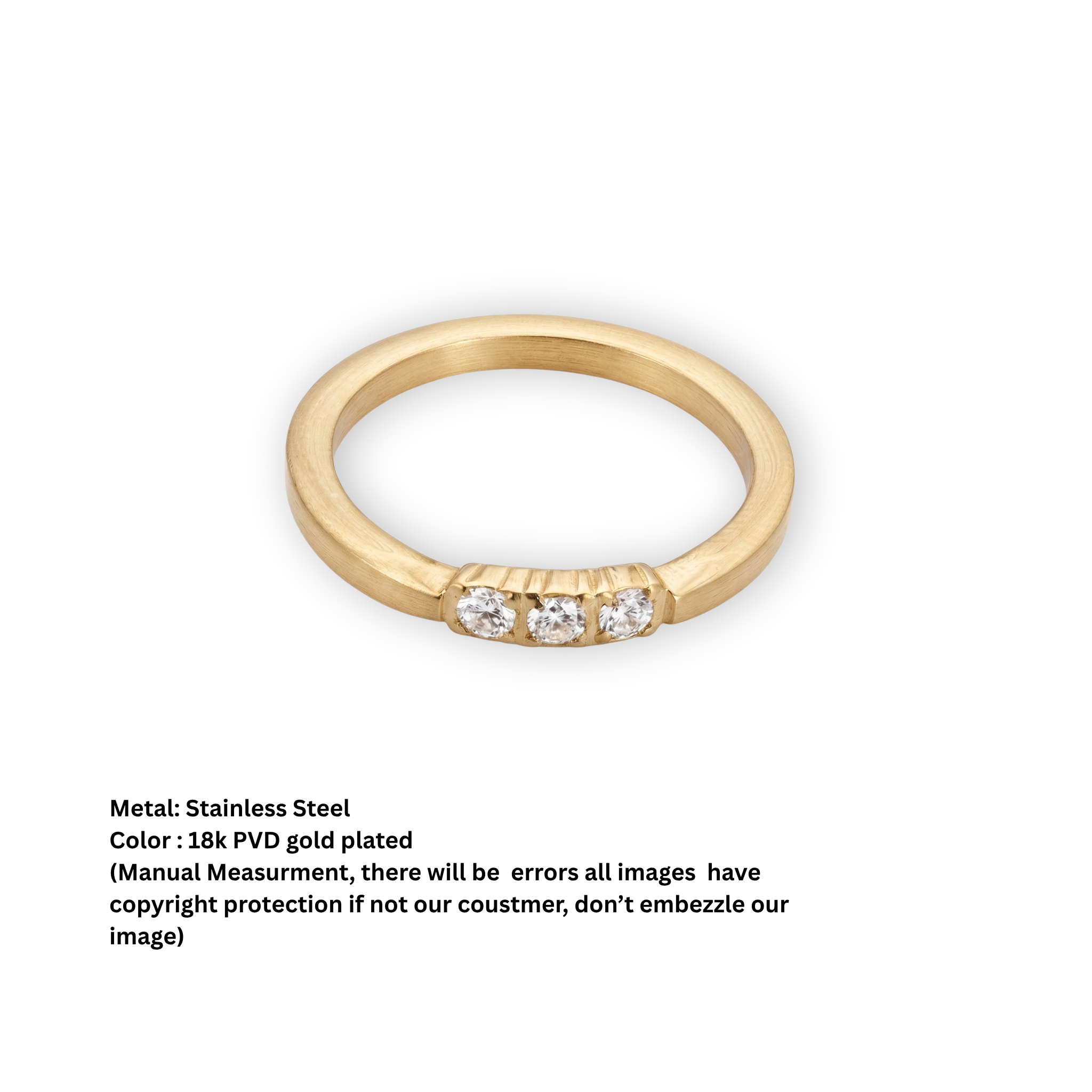 Radiant Three-Stone Gold Ring