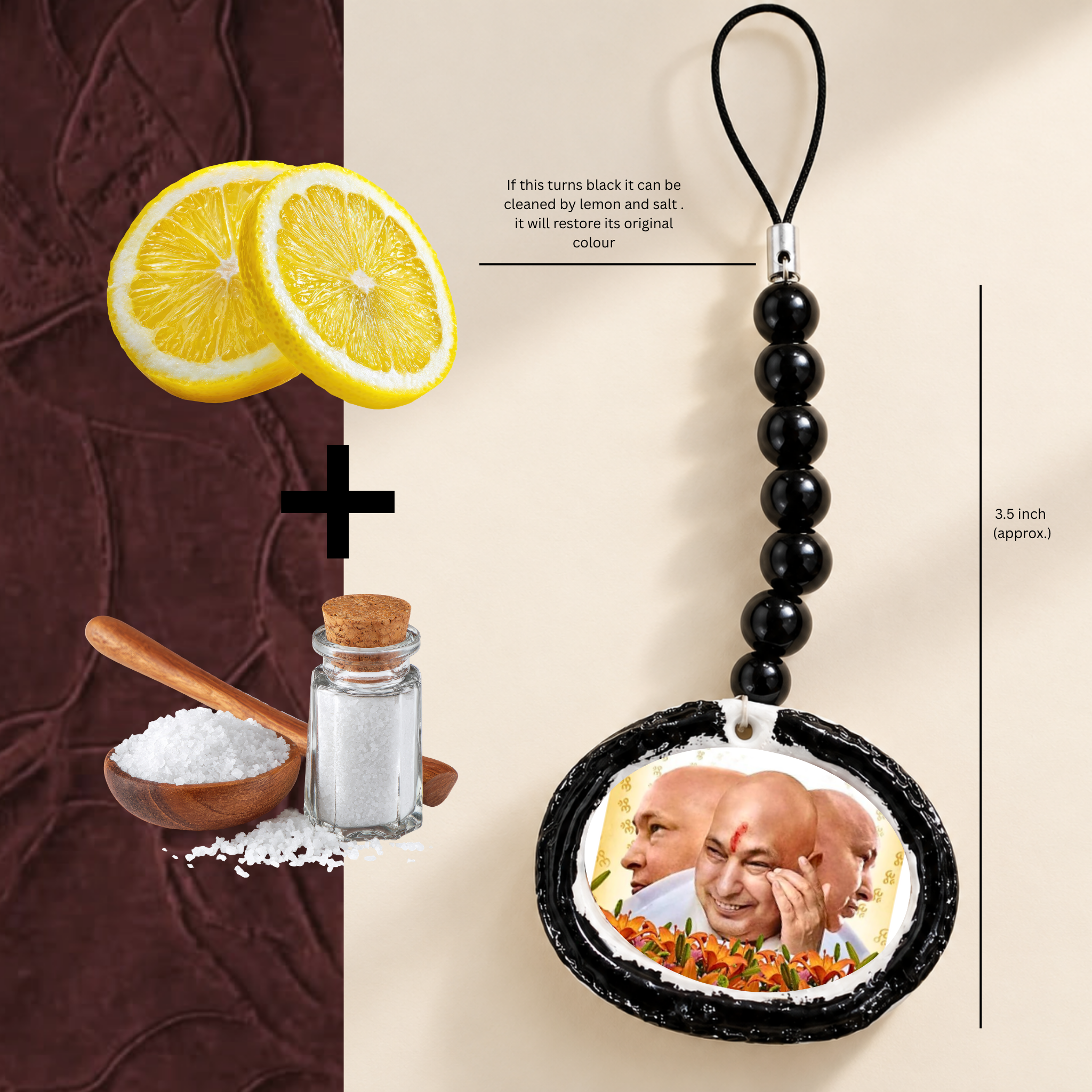 Guruji Swaroop Multipurpose Black Beaded Chain – Bag Charm & Keychain