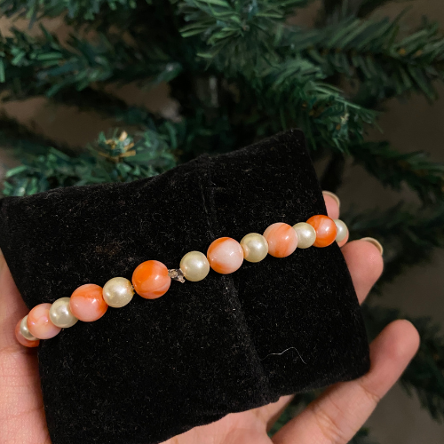 Peach and Pearl Blessings Bracelet