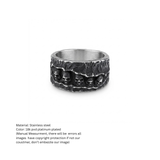 Men's Vintage Multi-Skull Band Ring in Antique Silver Finish