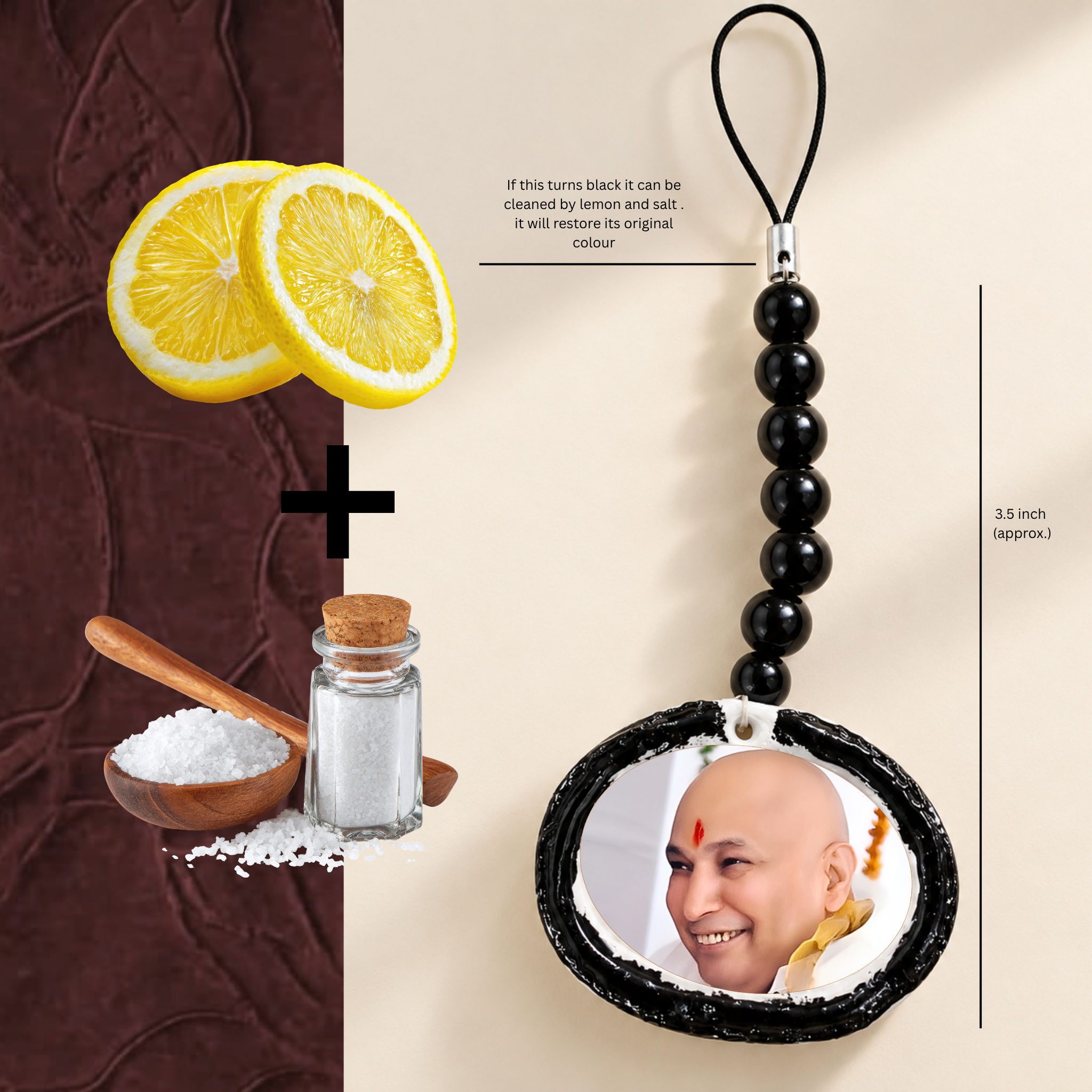 Guruji Swaroop Multipurpose Black Beaded Chain – Bag Charm & Keychain