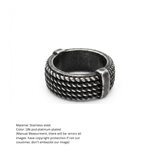 Men's Vintage Multi-Strand Rope Band Ring in Antique Silver Finish