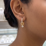 Gold-Plated Interlocking Ring Huggie Earrings