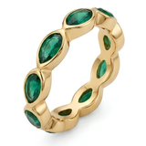 18k Gold Plated Marquise Emerald Eternity Ring