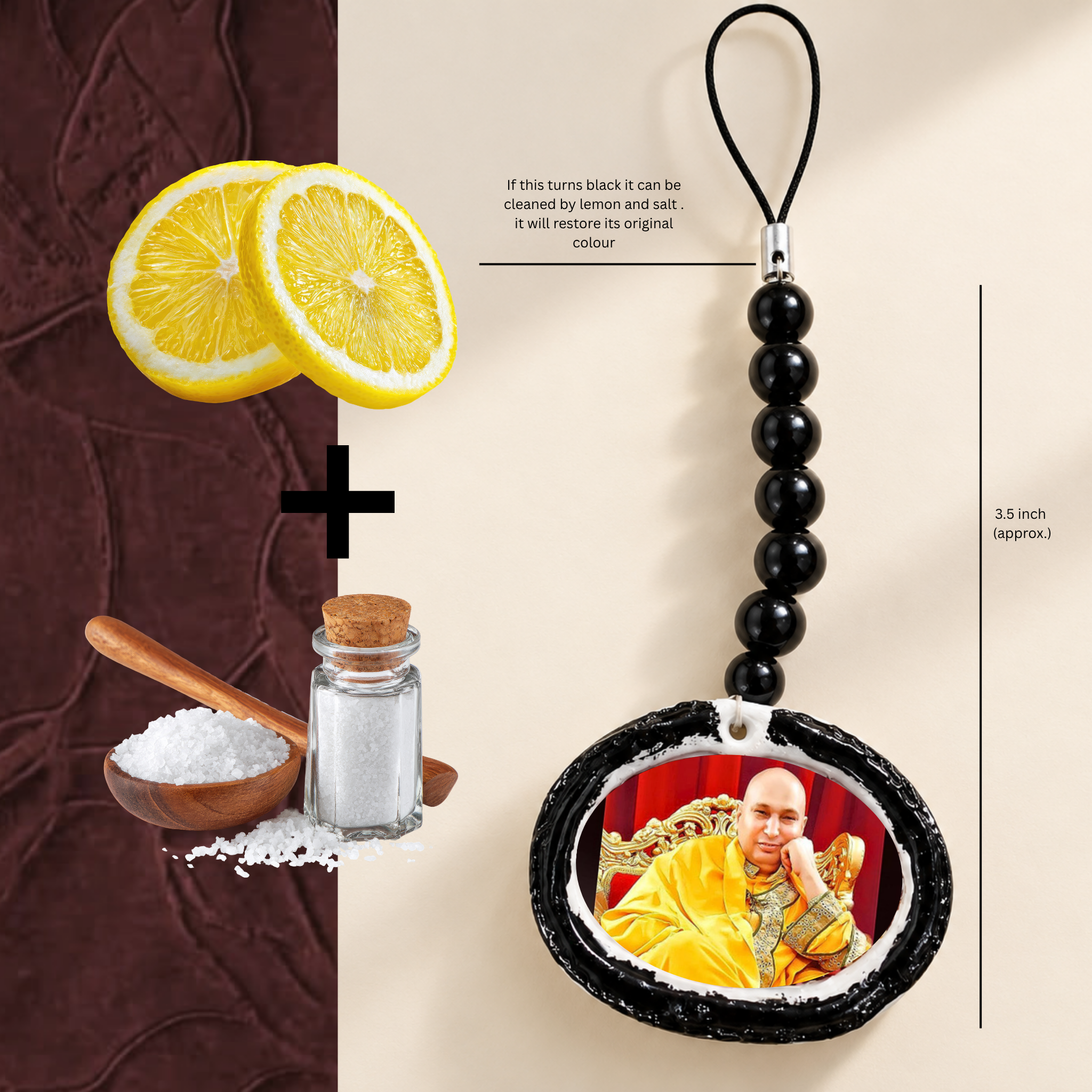 Guruji Swaroop Multipurpose Black Beaded Chain – Bag Charm & Keychain