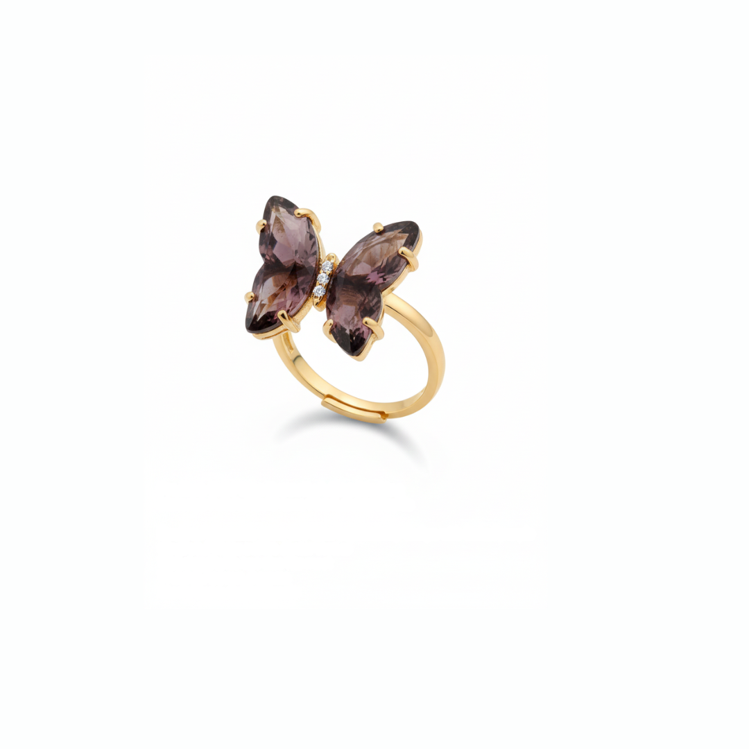 Crystal Butterfly Rings