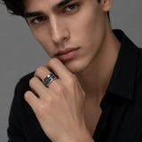 Gothic Skull Stainless Steel Statement Ring for Men