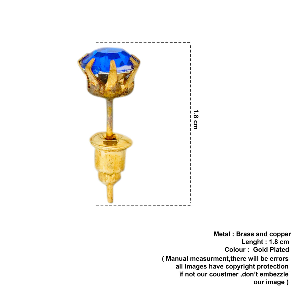 royal blue zircon studs D1115 image 2