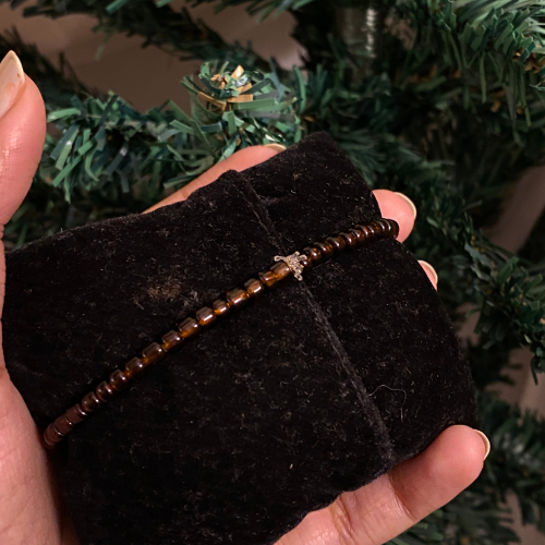 Sacred Heritage Brown Amber Glass Bead Guru Bracelet – Handcrafted Devotional Spiritual Mala