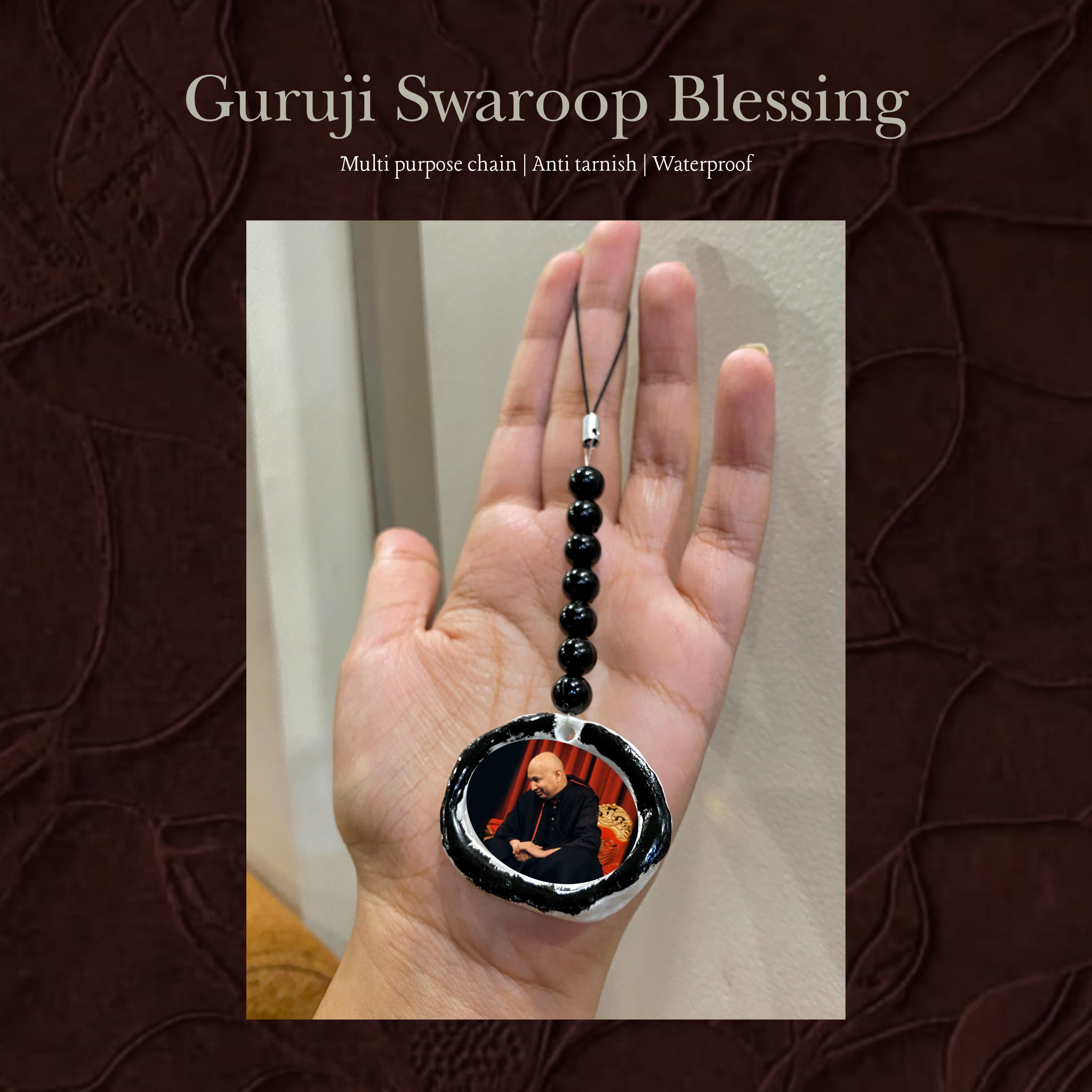 Guruji Swaroop Multipurpose Black Beaded Chain – Bag Charm & Keychain