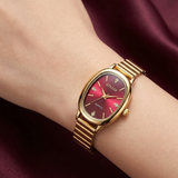 Timeless Elegance: The ATRAER Crimson & Gold Quartz Watch