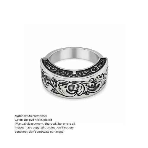 Baroque Filigree Scroll Ring in Antiqued Silver