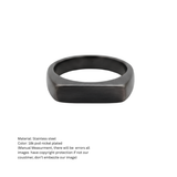 Minimalist Black Brushed Signet Ring