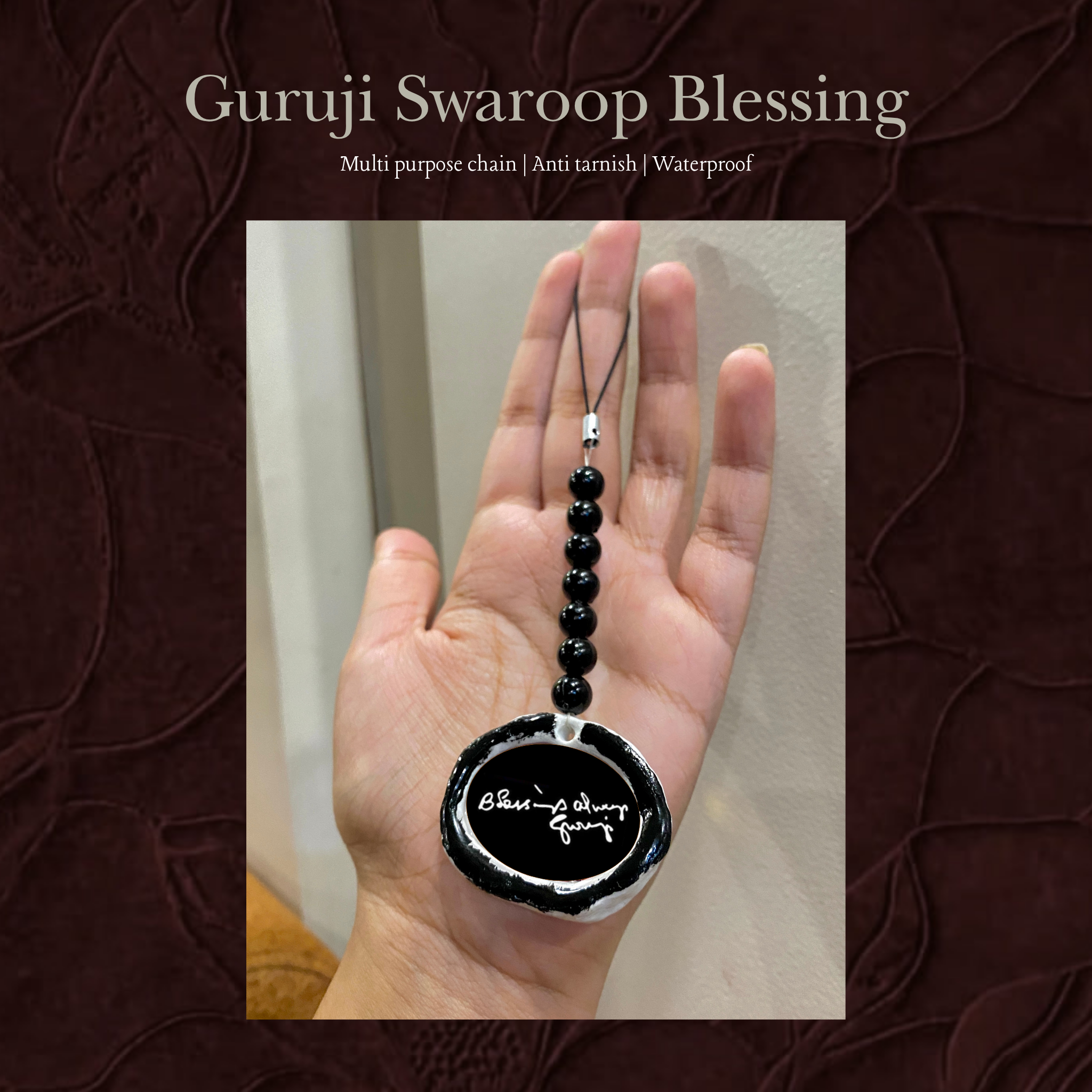 Guruji Swaroop Multipurpose Black Beaded Chain – Bag Charm & Keychain