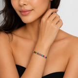 Radiant Rainbow Square-Cut Tennis Bracelet