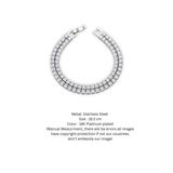 Double Row Princess Cut Cubic Zirconia Tennis Bracelet in Silver Finish