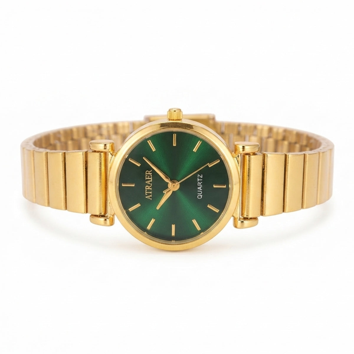 Elegance Emerald Gold Quartz Watch for Women