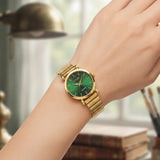 Elegance Emerald Gold Quartz Watch for Women
