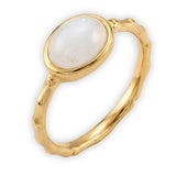 Interstellar Celestial Glow Oval Moonstone Ring