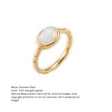Interstellar Celestial Glow Oval Moonstone Ring