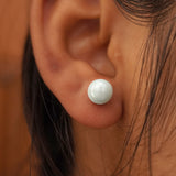 cyan pearl studs image 3