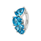Ocean Blue Topaz Cluster Earring