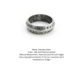 Antique Viking Rune Band: Platinum Plated Stainless Steel