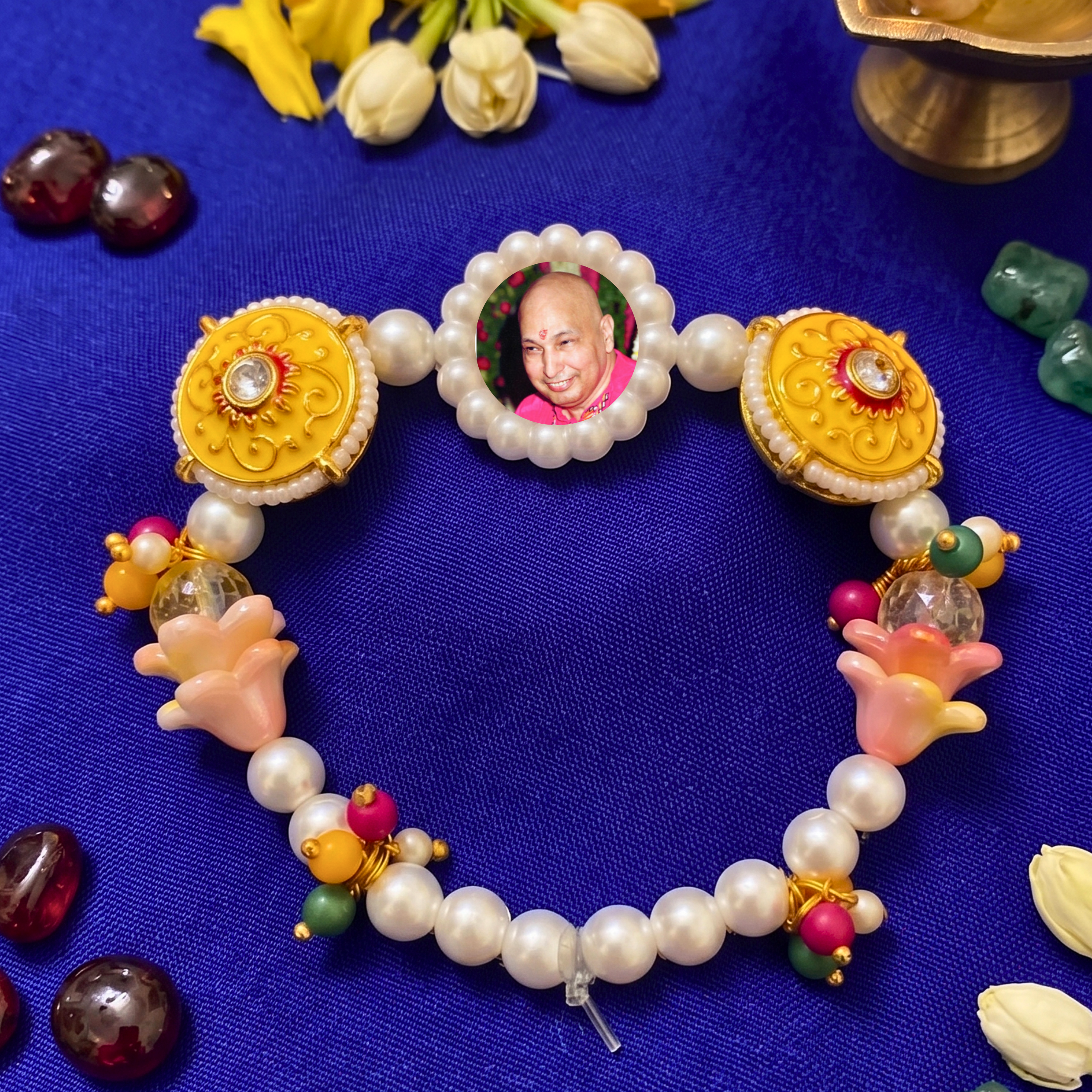 Spiritual Aura Pearl & Meenakari Devotional Bracelet
