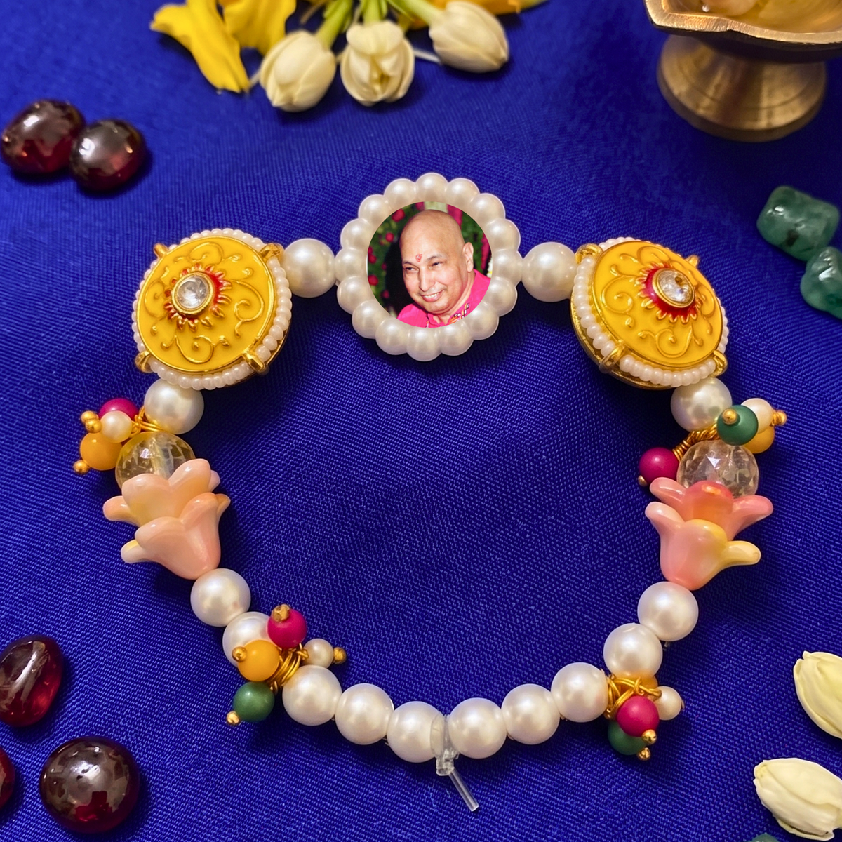 Spiritual Aura Pearl & Meenakari Devotional Bracelet