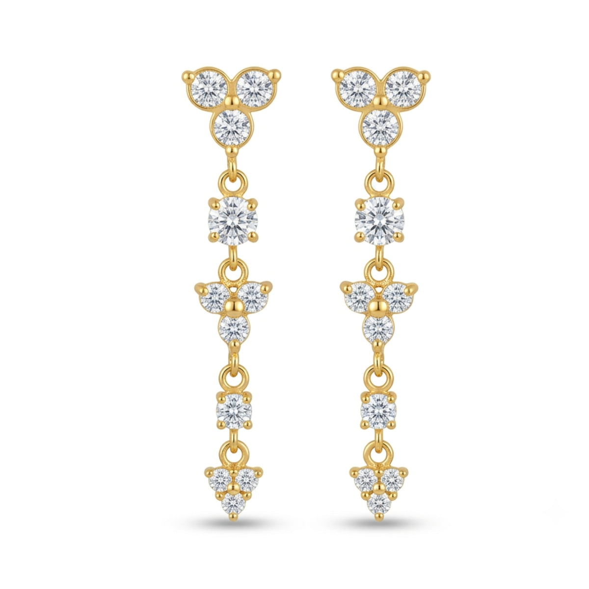18K Gold PVD Plated Floral & Geometric Drop Dangle Earrings